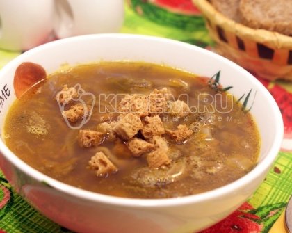 Грибной суп со сморчками и чечевицей