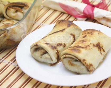 Блины с творогом и изюмом запеченные в духовке