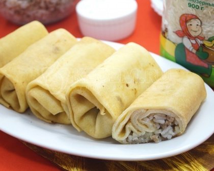 Блинчики с мясом и рисом