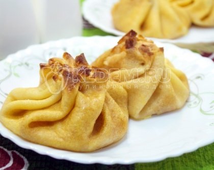 Блинные узелки с грибами