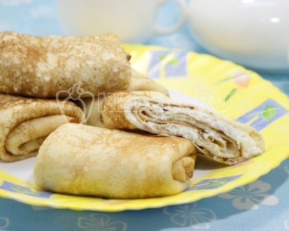 Блины с творогом и кокосом