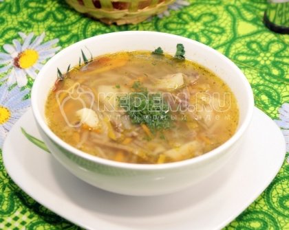 Щи с капустой и языком