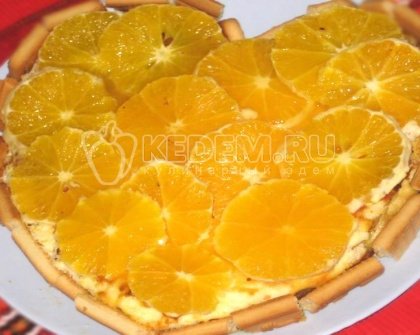 Творожный торт с апельсинами (апельсиновый чизкейк)