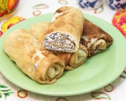 Блины с творогом и маком